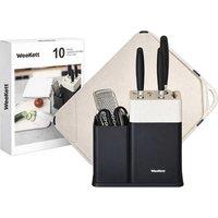 EARLY BIRD! WeeKett 10-Piece Stainless Steel Knife Set with Built-in Sharpener, Scissors & More