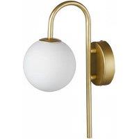 Golden Wall Light with Frosted Glass Shade
