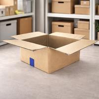 x5 Used Heavy Duty Double Wall Cardboard Storage Boxes - 390mm x 260mm x 160mm, Eco-Friendly, Stackable