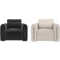 Rose Velvet Upholstered Armchair - Beige or Charcoal