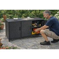318L Patio Wicker Storage Cabinet with Removable Shelves - Black or Brown