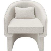 Lowen Cream Boucl Accent Chair with Sculptural Curved Style