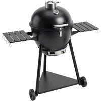 Barbequick Steel Kamado 21'' Charcoal BBQ Grill with Heat Deflector & Side Tables