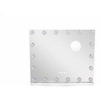 Hollywood Lighted Rectangle LED Metal Makeup Mirror with Touch Controls & Magnifier
