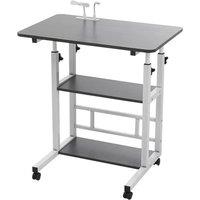 Mobile Overbed Table with Adjustable Height, Storage & USB Charging Port