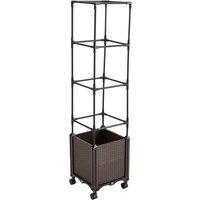Rolling Planter Box with Four-Tier Trellis