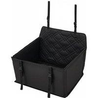 Waterproof Pet Car Seat Bed with Built-In Safety Strap - Black