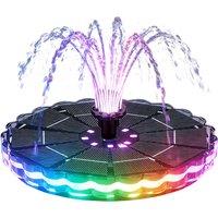 Solar Powered Floating Fountain Pump with LED Night Lights