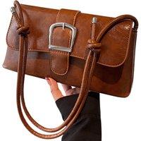 Unisex Black Elegant Waxed Leather Crossbody Bag with Hardware Accent - 4 Colours