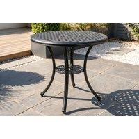 Aluminium Patio Dining Table with Built-In Umbrella Hole - Black