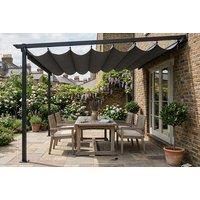 3m x 3m Outdoor LeanTo Retractable Pergola with Canopy & Drainage