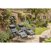 Neo Zero Gravity Reclining Lounger Set of 2 with Plush Cushions - 3 Colours