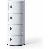Cylindrical Multi-Tiered Plastic Storage Drawer Unit