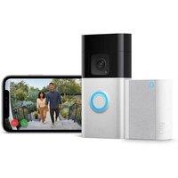 Ring Battery Doorbell Plus with 1536p HD Video & Silver Chime