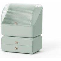 Dustproof Desktop Makeup Organiser with Drawers & Flip Cover