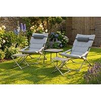PRICE DROP! 5-Piece Outdoor Sling Chair Set with Ottoman & Coffee Table - Grey
