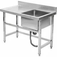 Commercial Stainless Steel Sink, Single Bowl Design