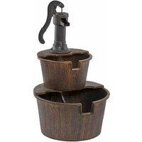 Rustic Barrel Water Feature Garden Ornament - Outdoor Decor Fountain