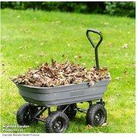 Heavy-Duty Steel Garden Dump Truck Utility Trolley with Puncture-Proof Tyres & Ergonomic Grip