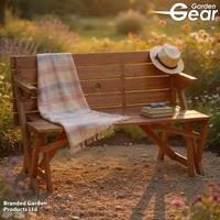 Acacia Wood Weather-Resistant 2-in-1 Bench & Picnic Table - 4-Seater Convertible Garden Furniture