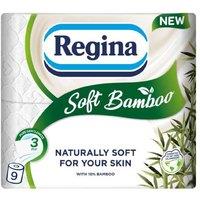 Regina Soft Bamboo 3 Ply Quilted Toilet Tissue - Extra Soft, Strong & Eco-Friendly, 45 Rolls Bulk Pack