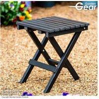 HDPE Folding Garden Side Table - Weather-Resistant, Portable, Modern Grey