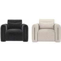 Mabel Armchair in Beige Chenille or Grey Velvet - Plush Modern Comfort