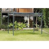 Metal Pergola with UV-Resistant and Retractable Canopy Roof - 2 Size & Colour Options