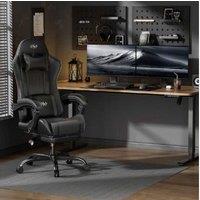 EcoFurnix Ergonomic Adjustable PU Leather Office Chair with Lumbar Support & Footrest