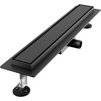 50cm 2-in-1 Siphonic Linear Shower Drain with Sleek Black Finish