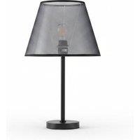 Contemporary Minimalist Black Table Lamp with Sleek Fabric Shade and Metal Base
