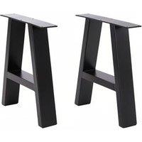 Set of 2 Heavy Duty Tube Metal Legs for DIY Furniture Projects - Black