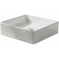 White Square Countertop Bathroom Sink Bowl