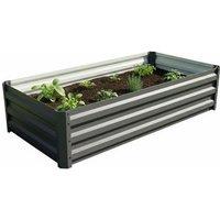 Galvanised Steel Raised Garden Bed for Outdoor Planting - 120cm x 90cm x 30cm