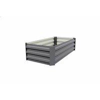 Galvanised Steel Raised Bed for Outdoor Gardening, 100cm x 60cm x 30cm