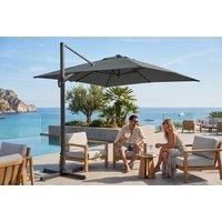 3M Dark Grey Large Outdoor Cantilever Patio Parasol with Base