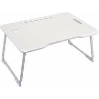 Foldable Laptop Bed Table with Cup Holder and Device Slot