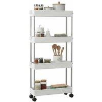 4-Tier Slim Corner Storage Rack, White