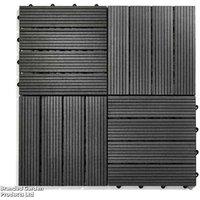 WPC Decking Tiles Dark Grey - Weatherproof Composite Garden Flooring
