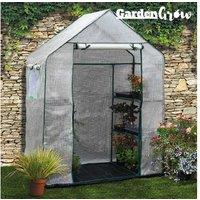 6 Shelf Walk-In Greenhouse Replacement Cover - Heavy-Duty Weatherproof PVC, Multi-Level Storage