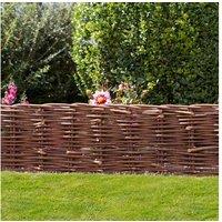 Willow Garden Border Edging - Natural Woven Outdoor Lawn & Flowerbed Divider
