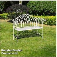 Wrought Iron Versailles Weather-Resistant Garden Bench - Vintage Outdoor Seating, 2-Seater