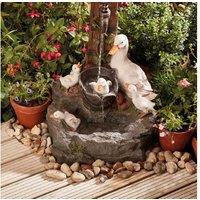 Serenity Duck Water Feature Garden Ornament - Rustic Outdoor Decor, Weather-Resistant Plastic Fountain