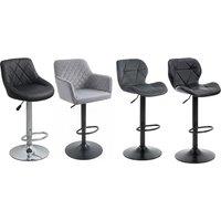 Set of 2 Swivel & Adjustable Bar Stools - Velvet, Leather or Chrome Finish