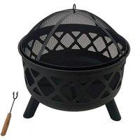 XL Outdoor Fire Pit Bowl Globe Heater - Black