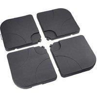 Heavy-Duty Black Cantilever Parasol Base - Weather-Resistant, Four-Piece Design