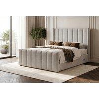 Isabella Luxury Winged Plush Bed Frame With USB Charging & Mattress Set
