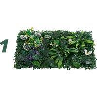 Artificial Plant Wall Panel With Tropical Foliage & Blooms