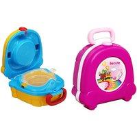 Kid's Portable Cartoon Travel Potty with Handle - Pink or Yellow