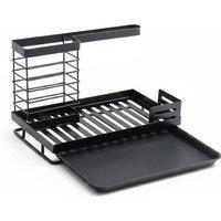 Black Steel Kitchen Sink Caddy Organiser with Drain Tray